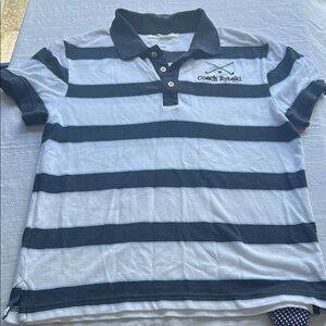 Kids Striped Polo Shirt - Black and White
